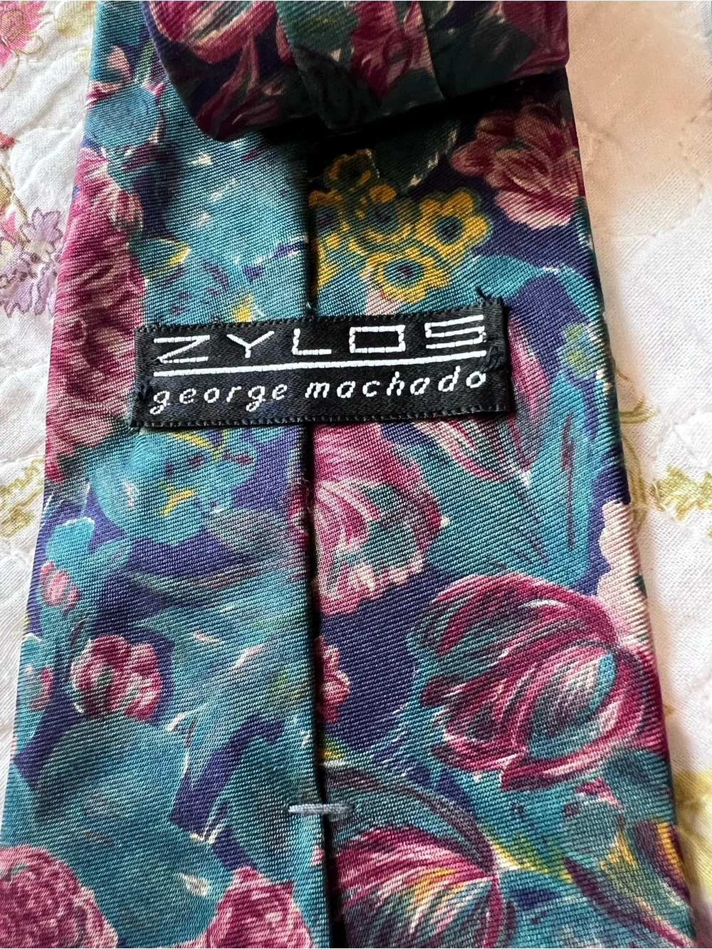 Vintage Silk Tie Lot 3pc Bill Blass Zylos Hanover St Floral Paisley Bundle